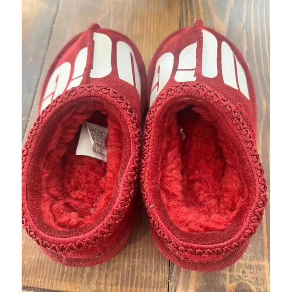 UGG Red Tasman Slipper Shoes Kids Size‎ 8